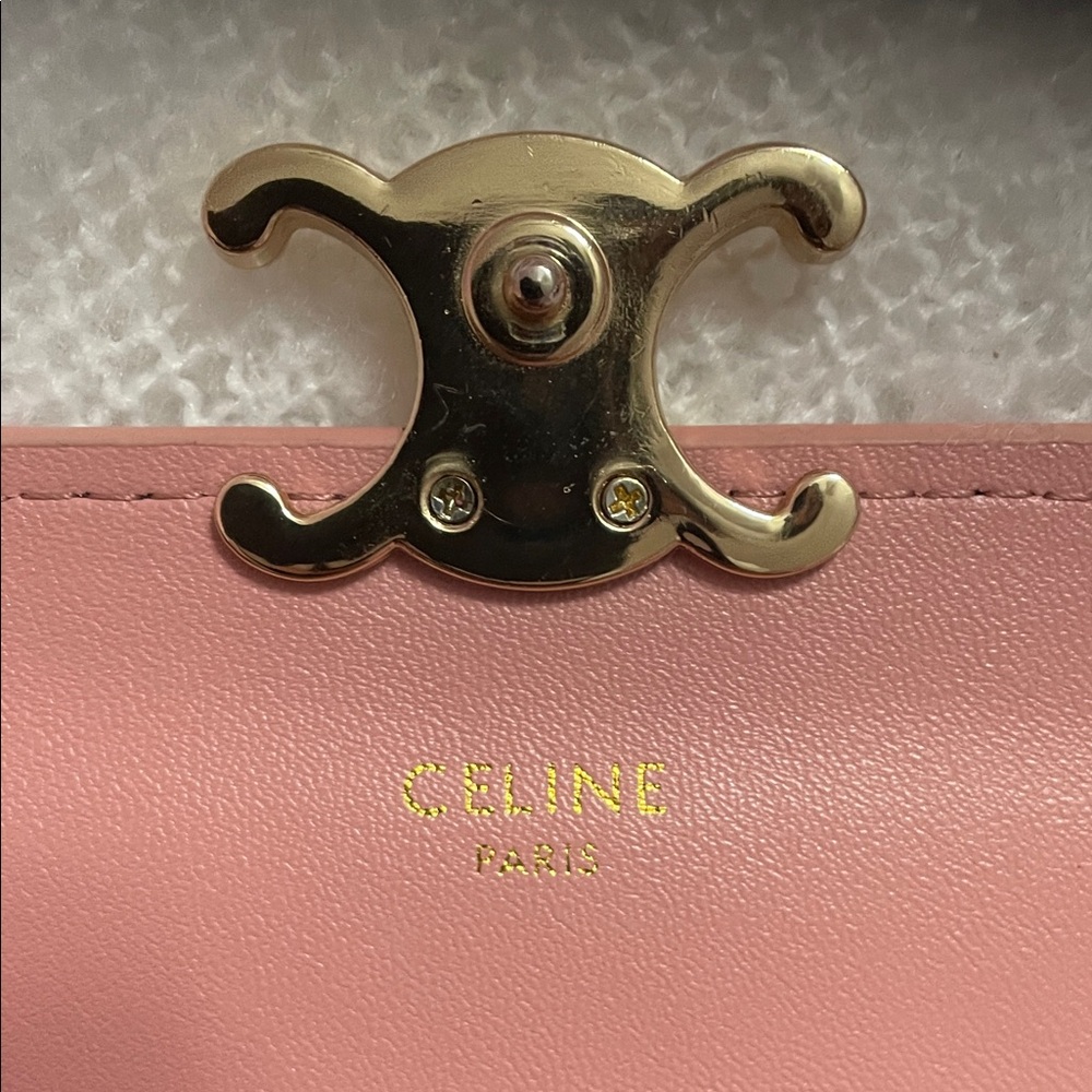Celine Blush Leather Wallet with Gold Accent - Picture 3 of 8